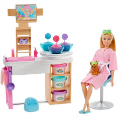 Set papusa Barbie cu figurina si accesorii - O zi la salonul Spa foto