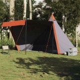 VidaXL Cort de familie Tipi pentru 6 persoane gri impermeabil