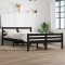 vidaXL Cadru de pat, negru, 140x190 cm, lemn masiv 814803