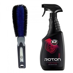 Pachet solutie curatare jante K2 Roton Pro 750ml + perie K2 pentru jante