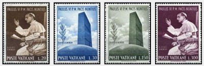 Vatican 1965 - Vizita Papei la ONU, serie neuzata foto