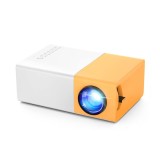 Proiector de film portabil, suporta 1080P, home theater, compatibil cu smartphone-uri/laptop-uri/PS4/Firestick. galben, alb