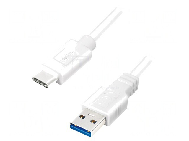 Cablu USB 3.2 USB-A la USB-C 2m Alb 5Gbps 15W
