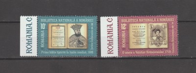 ROMANIA 2023 BIBLIOTCA NATIONALA A ROMANIEI Serie 2 timbre LP.2442 MNH** foto