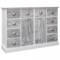 Servanta cu 10 sertare, gri, 113x30x79 cm, lemn foto
