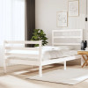Cadru de pat mic single, alb, 75x190 cm, lemn masiv de pin GartenMobel Dekor, vidaXL
