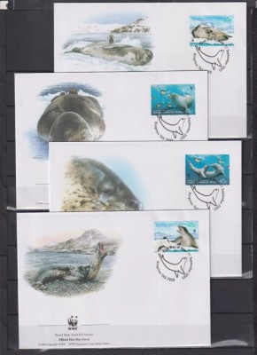 Australian Antarctic 2001 - Fauna WWF, serie 4 plicuri prima zi FDC foto