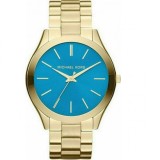 Ceas Dama Michael Kors MK3492 Auriu Rose Gold Bratara Metalica Albastru 41mm
