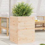 Jardiniera Gradina vidaXL, Lemn Pin Masiv, 50x50x68.5 cm, Maro, Ghiveci Exterior, Decorativa Terasa, Balcon