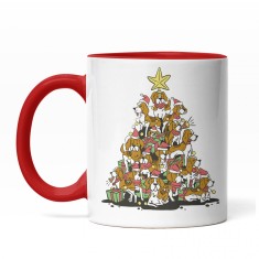 Cana Brad De Craciun Caini, Ceramica, 330 ml, Multicolora foto