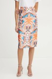 Silvian Heach fusta PAVOB culoarea portocaliu, midi, drept, CVP25070LO