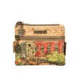 Portmoneu din pluta cu imprimeu peisaj urban
