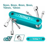 Cumpara ieftin Set 6 chei tubulare Total cu maner Cr-V+AL, 5mm, 6mm, 8mm, 9mm, 10mm, 12mm