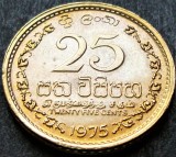Cumpara ieftin Moneda exotica 25 CENTI - SRI LANKA, anul 1975 * cod 1512 A, Asia