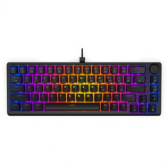 Tastatura Gaming Mecanica Krux Atax 65% PRO Outemu Red KRX0126, iluminare RGB, Layout US (Negru)