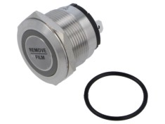 Comutator anti-vandalism E-SWITCH PVHC7 SPST 20A 250VAC IP67 LED albastru