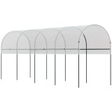Outsunny Seră de grădină seră pentru roșii 4 x 1,20 x 1,70 m 5 arcade din oțel, p&acirc;nză din PE | Aosom Romania