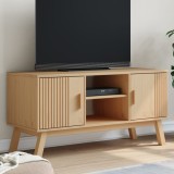 vidaXL Dulap TV &bdquo;OLDEN&rdquo;, maro, 114x43x57 cm, lemn masiv pin