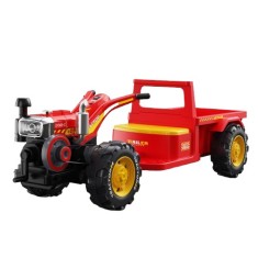 Motocultor electric pentru copii, Kinderauto BJLW1288 70W 12V, telecomanda, rosu