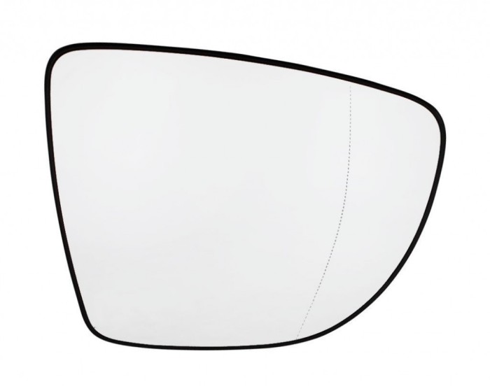 Geam oglinda Renault Captur, 03.2013-02.2020, Renault Clio IV, 10.2012-12.2019, Clio V, 08.2019-06.2023; partea Dreapta, culoare sticla crom , sticla