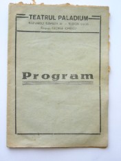 QW13 - Program teatru - Teatrul Paladium - anii 1940