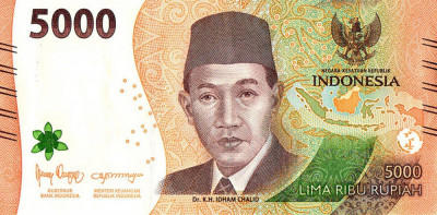 INDONEZIA █ bancnota █ 5000 Rupiah █ 2022 / 2023 █ P-164 █ UNC █ necirculata foto