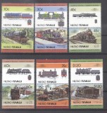 Tuvalu Niutao 1985 Trains Railways 6 pair Mi.45-56 MNH B.005, Nestampilat