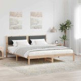 Cumpara ieftin Cadru de pat Gri inchis 200 x 200 cm Lemn de pin masiv