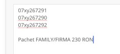 Cartele numere usoare consecutive