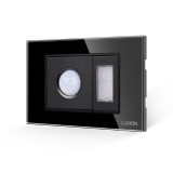 Cumpara ieftin Senzor de miscare cu lampa de veghe Luxion 3M, rama din sticla, negru