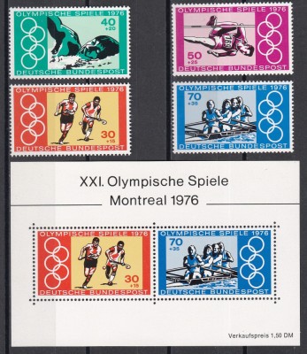 Germania 1976 - Jocurile Olimpice - Montreal, 2 serii + Colita, MNH foto