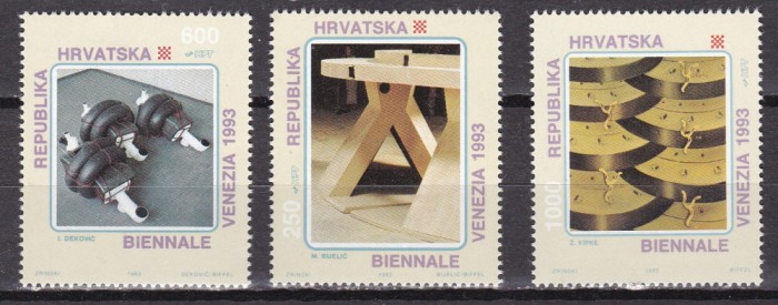 Croatia 1993 arta bienala Venetia MI 243-245 MNH w70