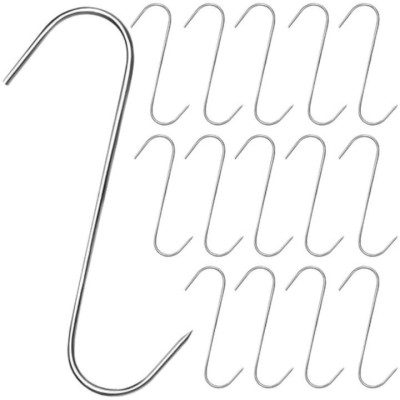 Set 15 carlige pentru suspendat carnea, tip S, otel inoxidabil, 18 cm foto