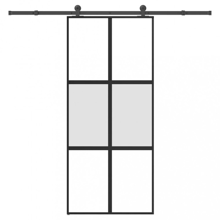 vidaXL Ușă glisantă cu set de feronerie sticlă temperată și aluminiu 3332975