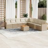 VidaXL Set canapele de grădină cu perne, 10 piese, bej, poliratan 3258467