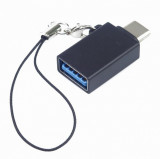 Adaptor USB-C la USB-A T-M Negru prindere breloc, kur31-18, Oem