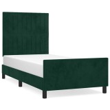 Cumpara ieftin Cadru de pat fara saltea, verde inchis, 80x200 cm, catifea