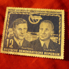 Timbru DDR 1951 Prietenia Germano-Sovietica , val. 12 pf stampilat