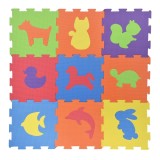 Covor Puzzle din Spumă cu Animale, 9 Piese, 31.5x31.5 cm, Multicolor, CMCLASS