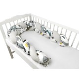 Protectie laterala, MimiNu, Pentru patut bebe, Tip Bumper impletit, Din bumbac, Din materiale certificate Oeko Tex Standard 100,
