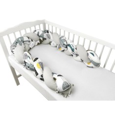 Protectie laterala, MimiNu, Pentru patut bebe, Tip Bumper impletit, Din bumbac, Din materiale certificate Oeko Tex Standard 100, foto