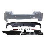Set bara spate BMW Seria 5, 12.2017, cu suport inferior, cu catadioptri, cu gauri senzori parcare; grunduit, de vopsit; type M-Performance; cu