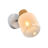 Cumpara ieftin Aplică Klausen Gentle AP1 Country Stil Clasic Alb Natur 18x10x20 cm, Iluminat Interior Metal Sticlă E27 15W, Ideală Dormitor Hol Design Elegant