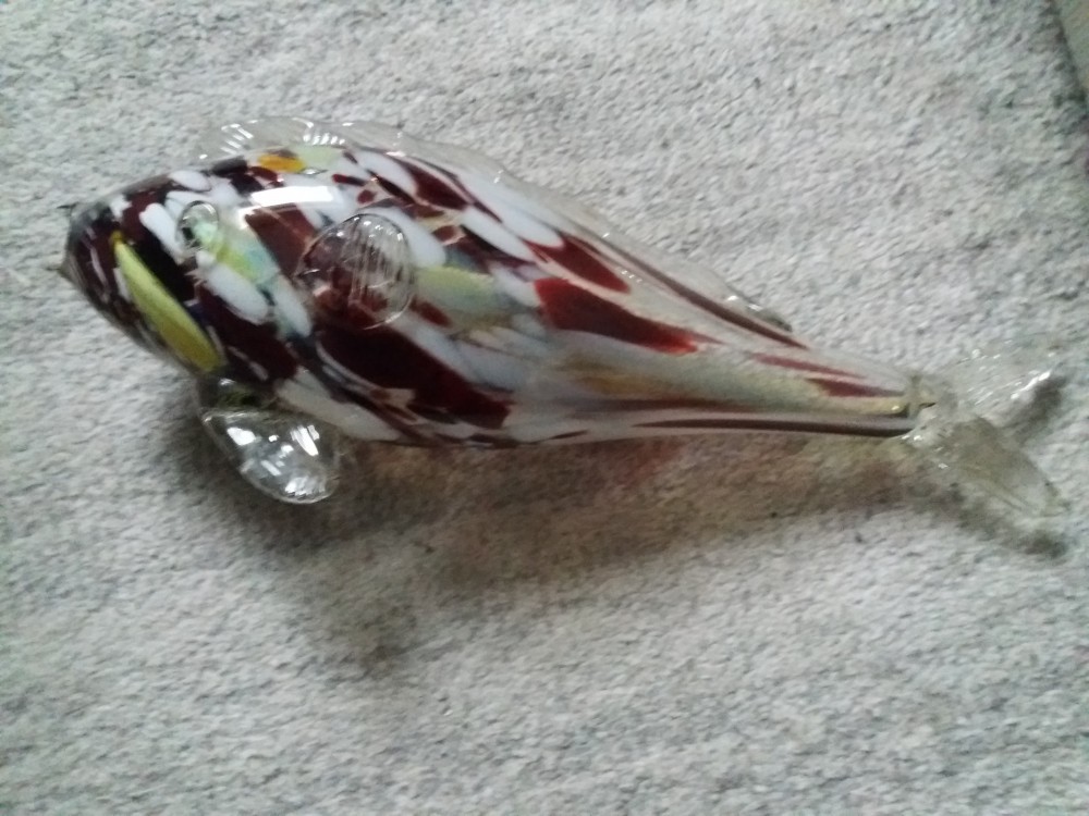 PESTE- bibelou din Sticla colorata obiect decor, -ani 1970-1980 -1 ...