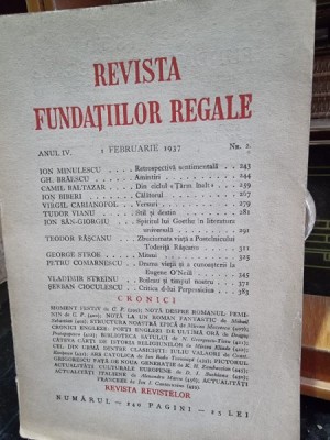 Revista Fundatiilor Regale - Anul IV 1 Februarie 1937 Nr. 2 foto
