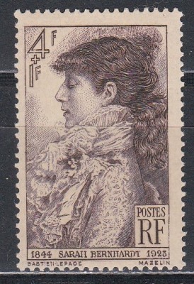 Franta 1945 - Timbre de caritate - Sarah Bernhardt, MNH foto