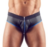 Bikini Jock cu Fermoar, Negru/Albastru, S