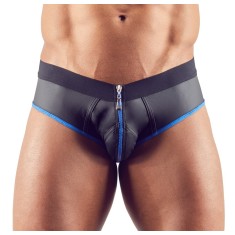 Bikini Jock cu Fermoar, Negru/Albastru, L