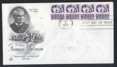 United States 1975 Francis Parkman x 4 FDC K.696 foto