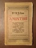 Prof. Dr. N. Leon - Amintiri (1922)